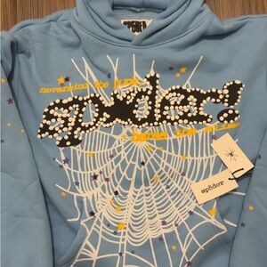 Blue OG Web v2 Sp5der Hoodie Size s with tags
